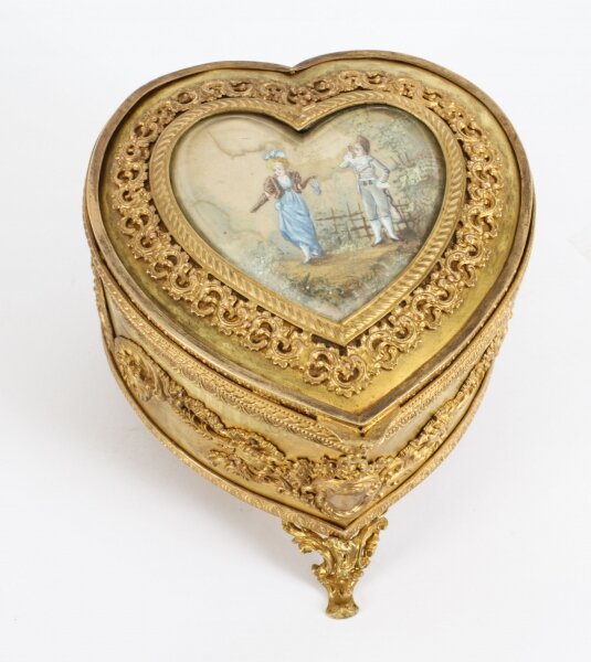 Antique French Ormolu Heart Shaped Jewellery Casket Box 19th C | Ref. no. A2895 | Regent Antiques