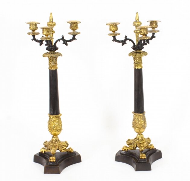 Antique Pair Louis Revival Ormolu & Bronze Candelabra 19th Century Antique Pair Louis Revival Ormolu & Bronze Candelabra 19th Century | Ref. no. A2907 | Regent Antiques