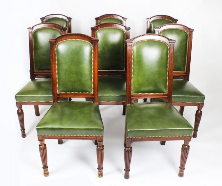 Antique Victorian Set 8 Leather Upholstered Back Dining Chairs   19th C | Ref. no. A2909c | Regent Antiques