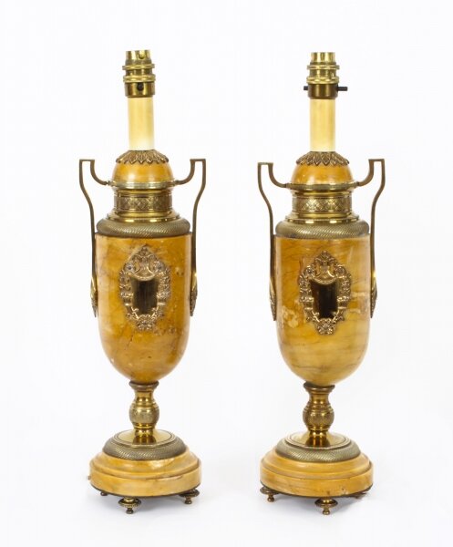 Antique Pair French Ormolu Mounted Siena Marble Table Lamps  19th Century | Ref. no. A2934 | Regent Antiques