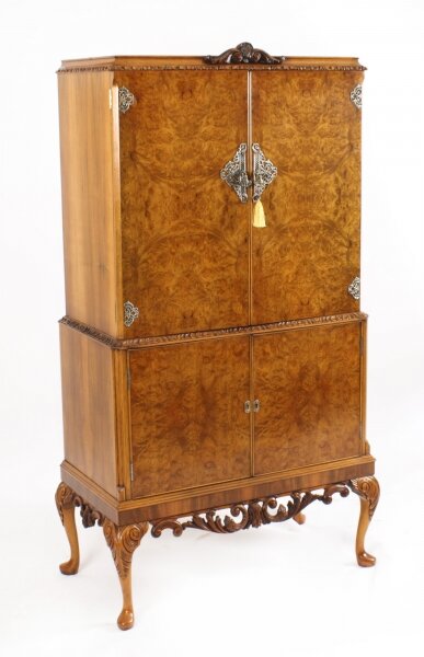 Vintage Burr Walnut Cocktail Cabinet Drinks Dry Bar Mid 20th C | Ref. no. A2937 | Regent Antiques