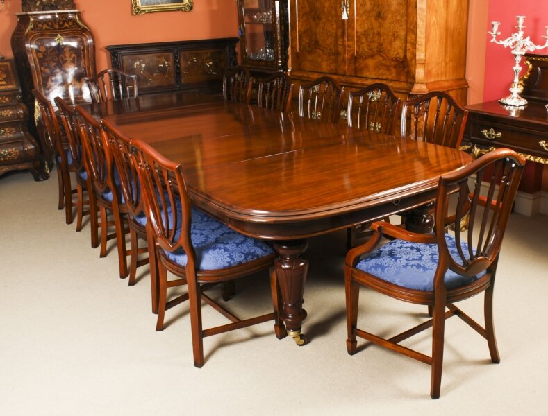 Antique 11ft4" Victoiran Dining Table 19th C & 12 Hepplewhite chairs Antique 11ft4" Victoiran Dining Table 19th C & 12 Hepplewhite chairs | Ref. no. A2938a | Regent Antiques