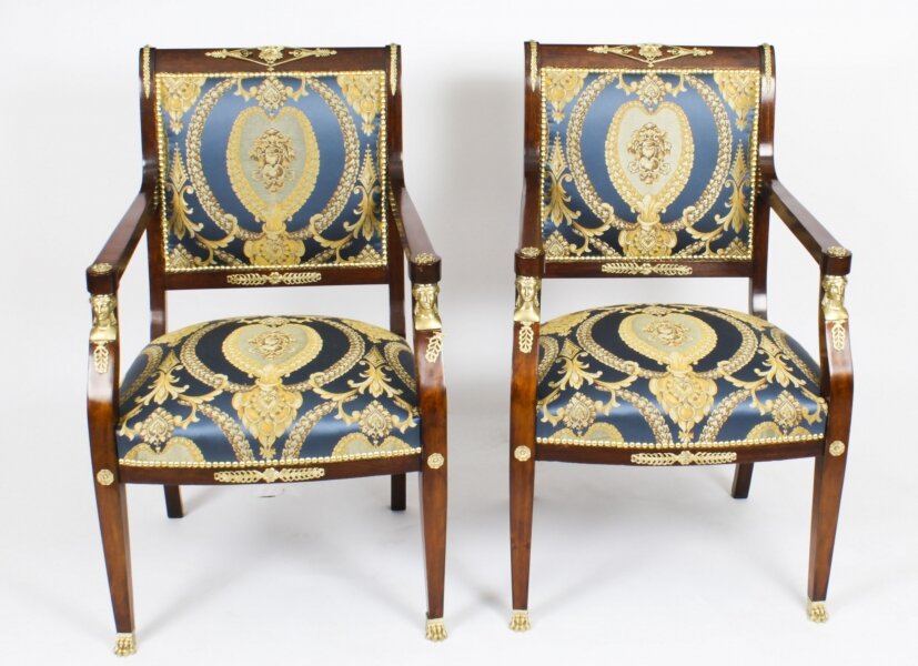 Antique Pair Ormolu Mounted Armchairs Empire Revival C1870 19th C | Ref. no. A2945 | Regent Antiques