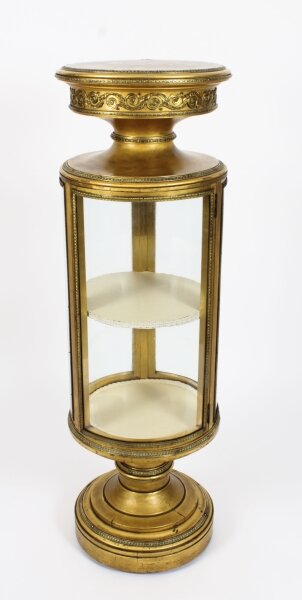 Antique French Giltwood Cylindrical Pedestal Display Cabinet 19th Century | Ref. no. A2963 | Regent Antiques