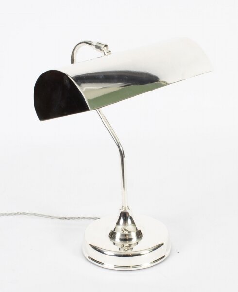 Vintage Silver Plate Bankers Lamp Desk Lamp Mid 20th C | Ref. no. A2981 | Regent Antiques