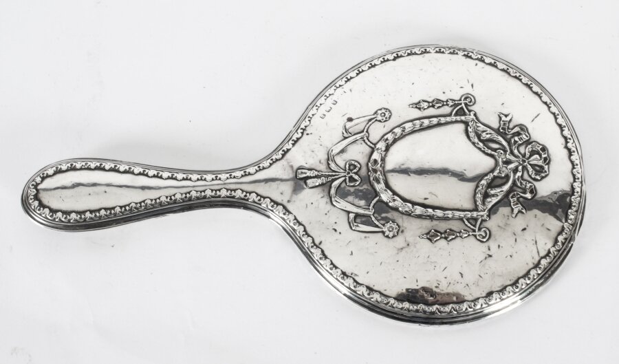 Antique  Sterling Silver & Embossed Hand Mirror 1916 | Ref. no. A3010 | Regent Antiques