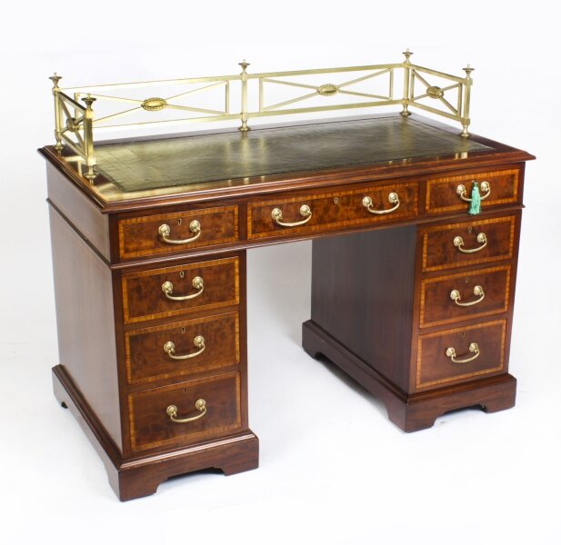 Antique Victorian  Inlaid Mahogany Pedestal Desk  19th C | Ref. no. A3023 | Regent Antiques