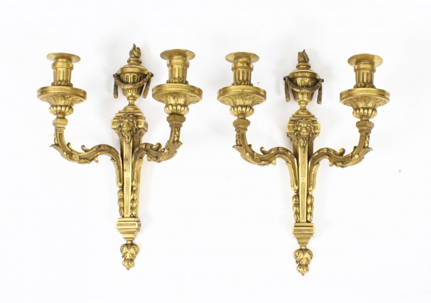 Antique Pair  Regency Revival Ormolu Wall Lights Appliques Mid 19th C | Ref. no. A3070 | Regent Antiques