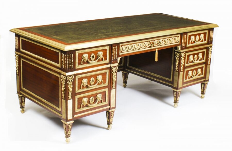 Antique 6ft/184cm  Ormolu Mounted French Empire Revival  Pedestal Desk C1920 | Ref. no. A3165 | Regent Antiques