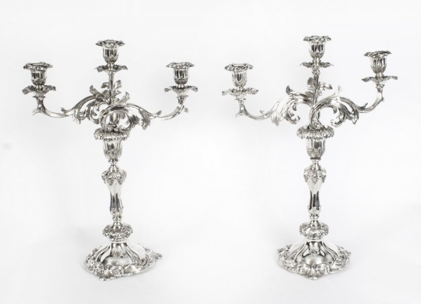 Antique Pair Regency Three Light Candelabra Creswick & Co, C1820  19th C | Ref. no. A3211 | Regent Antiques