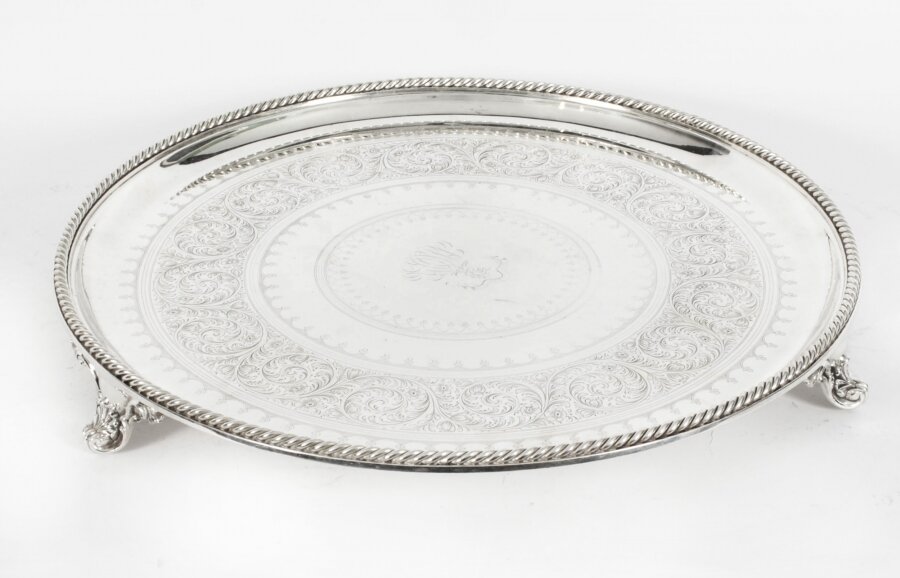Antique Large English Victorian Silver Plated Salver 19th Century | Ref. no. A3216 | Regent Antiques