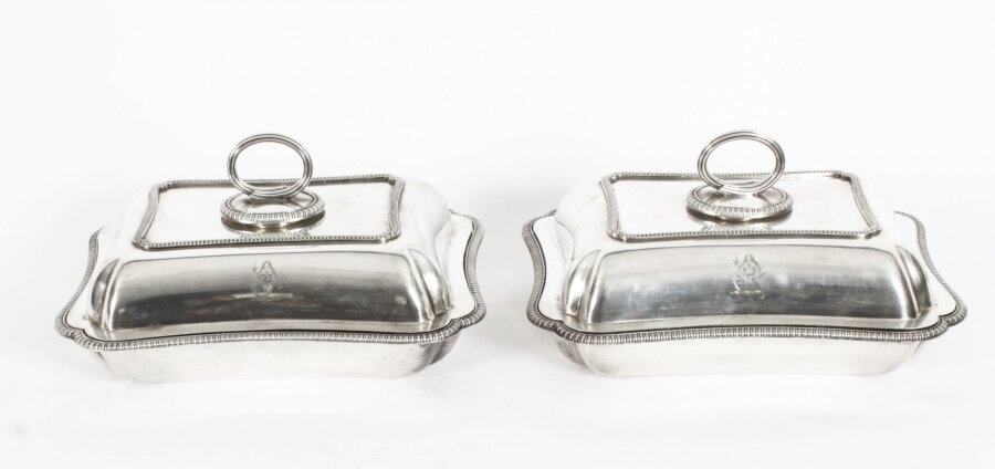 Antique Pair Silver  Plated Entree Dishes  Elkington Dated 1888  19th Century | Ref. no. A3227 | Regent Antiques
