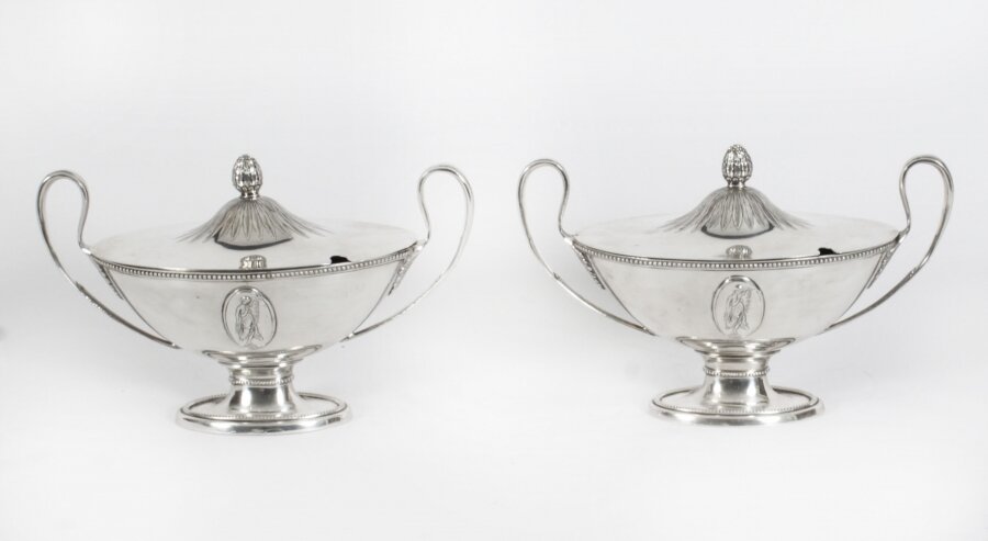 Antique Pair Sauce Tureens Dishes  Manner of Andrew Fogelberg  19th C | Ref. no. A3231 | Regent Antiques