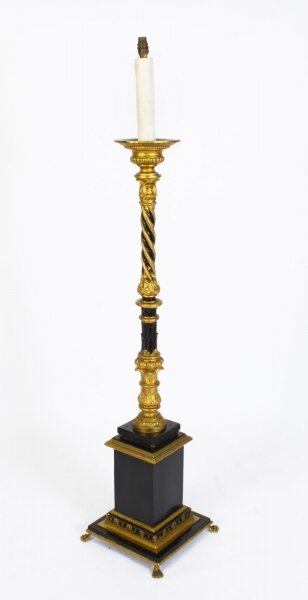 Antique Victorian Gilded & Ebonized Classical Column Standard Lamp Late 19th C Antique Victorian Gilded & Ebonized Classical Column Standard Lamp Late 19th C | Ref. no. A3267 | Regent Antiques