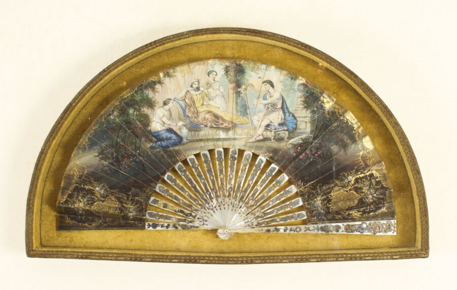 Antique French Framed Hand-Painted Fan Gilded Box Frame Late 18th Century | Ref. no. A3314 | Regent Antiques