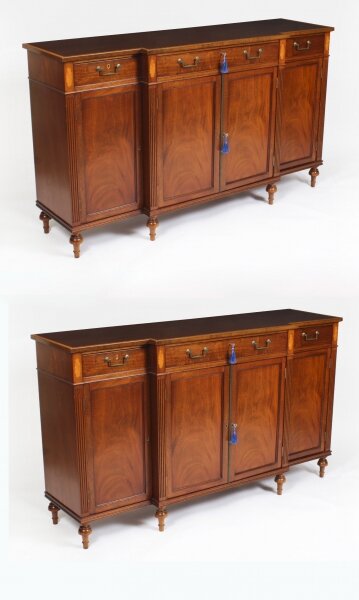 Vintage Pair Flame Mahogany Sideboards by William Tillman 20th C | Ref. no. A3333a | Regent Antiques