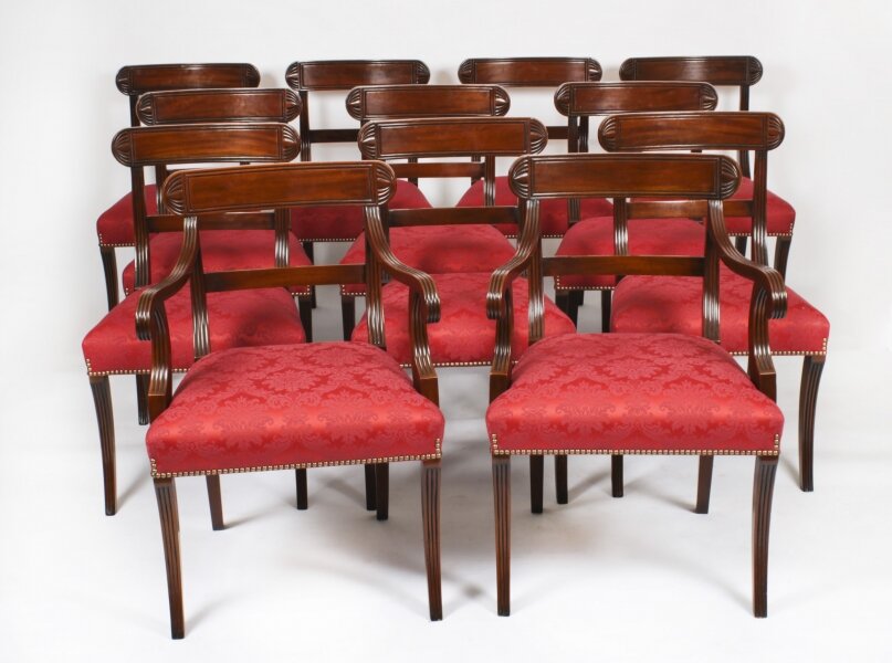 Vintage  Set 12 English Regency Revival Bar Back Dining Chairs 20th C | Ref. no. A3337 | Regent Antiques