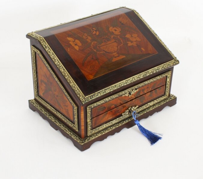Antique French Marquetry and Ormolu Stationary Casket . 19th Century | Ref. no. A3376 | Regent Antiques