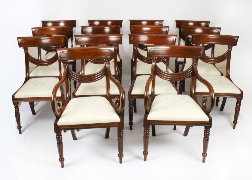 Vintage Set 14 Regency Revival Swag Back Dining Chairs 20th C | Ref. no. A3399 | Regent Antiques