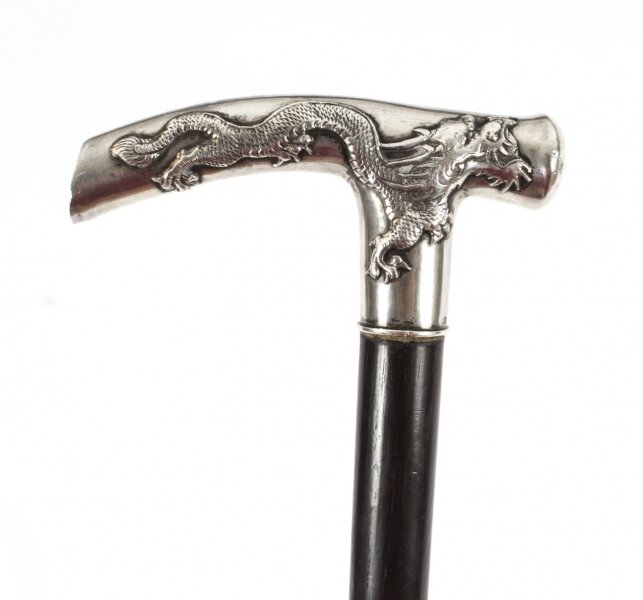 Antique Dragon Chinese Silver Walking Stick Cane C1880 | Ref. no. A3405a | Regent Antiques