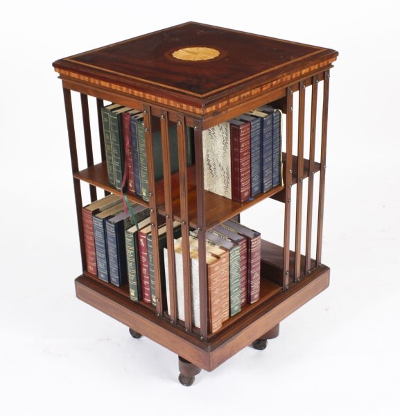 Antique Edwardian Inlaid Mahogany Revolving Bookcase  C1900 | Ref. no. A3428 | Regent Antiques