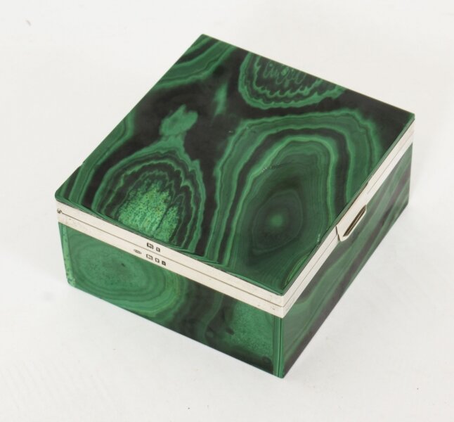 Antique Art Deco Sterling Silver Mounted Malachite Casket   1925 | Ref. no. A3430 | Regent Antiques