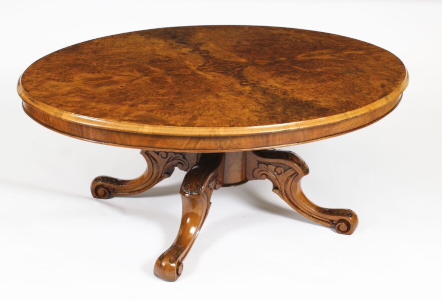 Antique Burr Walnut Oval Coffee Table Circa 1860 19th Century | Ref. no. A3448 | Regent Antiques