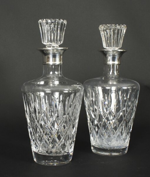 Vintage Pair of Cut Crystal Glass Decanters London,1967  C J Vander | Ref. no. A3458b | Regent Antiques