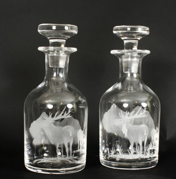 Vintage Pair of Etched Stuart Crystal Glass Liqueur Decanters   20th C | Ref. no. A3461 | Regent Antiques