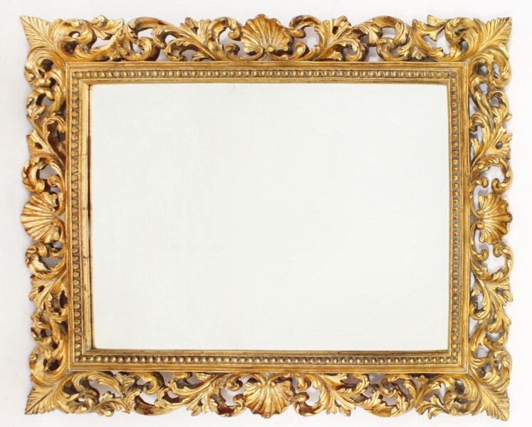 Vintage Italian Giltwood Florentine Overmantle Mirror 20th Century - 79x98cm | Ref. no. A3503 | Regent Antiques