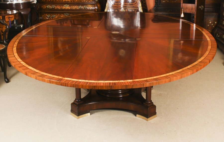 Vintage Large 9ft x 6ft3" Oval Flame Mahogany Jupe Dining Table 20thC | Ref. no. A3523 | Regent Antiques