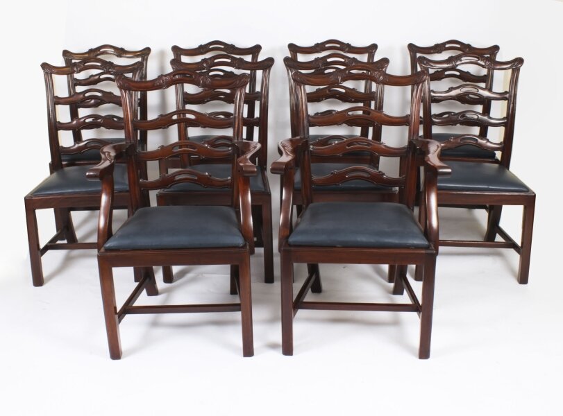 Antique Set of 10 Chippendale Ladderback Dining Chairs  19th Century | Ref. no. A3570a | Regent Antiques