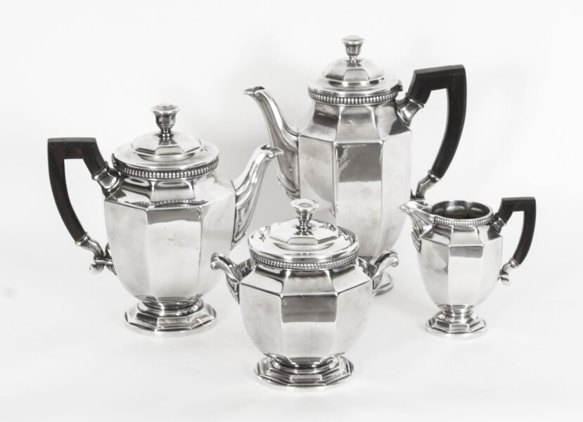 Antique Art Deco Christofle Colbert Gallia Tea & Coffee 4 Piece Set 1920& 39 s Antique Art Deco Christofle Colbert Gallia Tea & Coffee 4 Piece Set 1920\