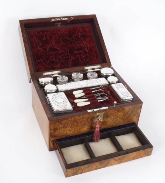 Antique Victorian Burr Walnut Vanity Box C1860 19th C | Ref. no. A3601 | Regent Antiques