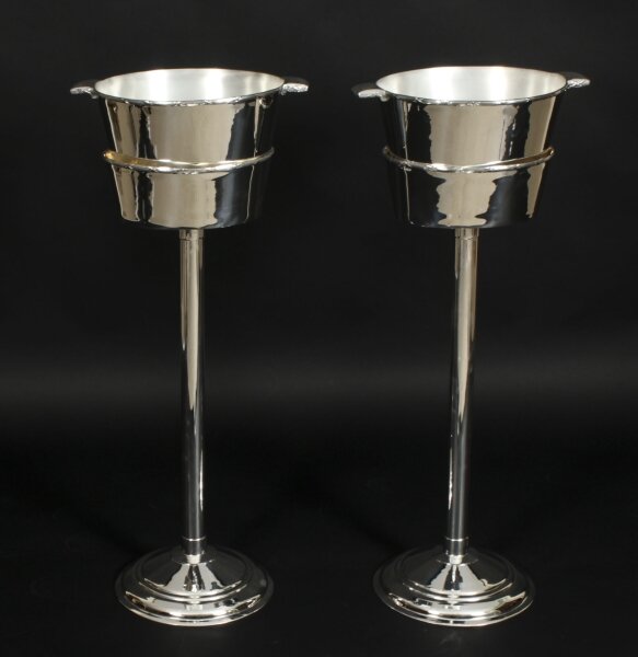 Antique Pair Silver-plated Wine / Champagne Coolers On Stand Mappin & Webb C1900 | Ref. no. A3609a | Regent Antiques