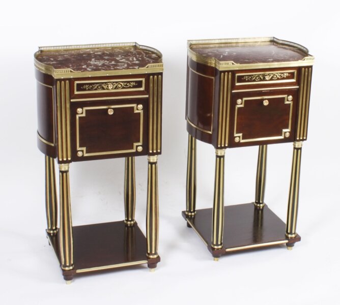 Antique Pair French Empire Mahogany Bedside Cabinets 19th Century | Ref. no. A3653 | Regent Antiques