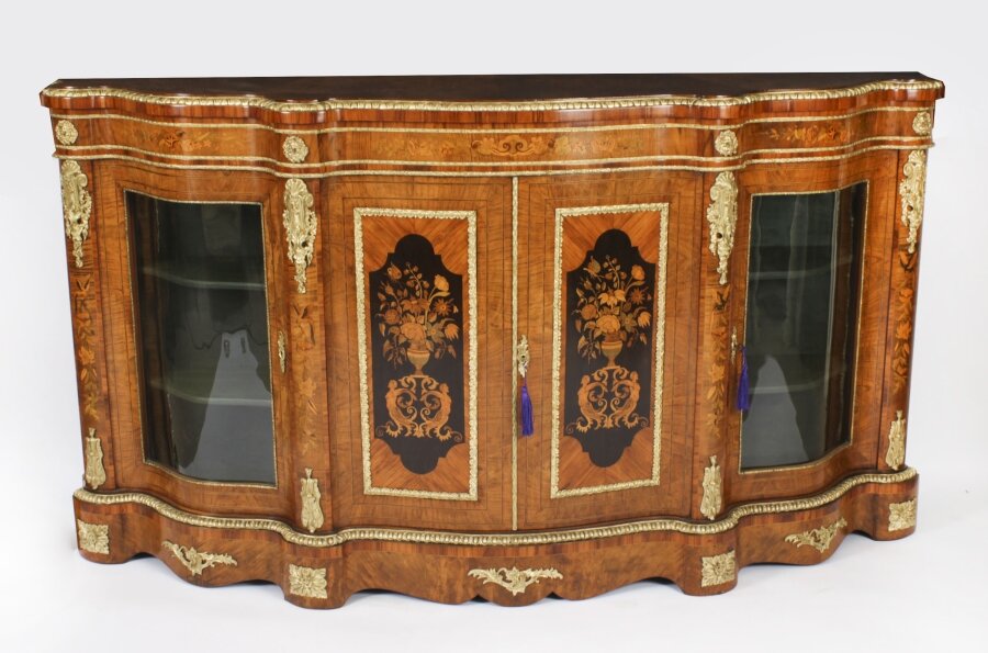 Antique Large Ormolu Mounted Walnut & Marquetry Serpentine Credenza 19th C | Ref. no. A3664 | Regent Antiques