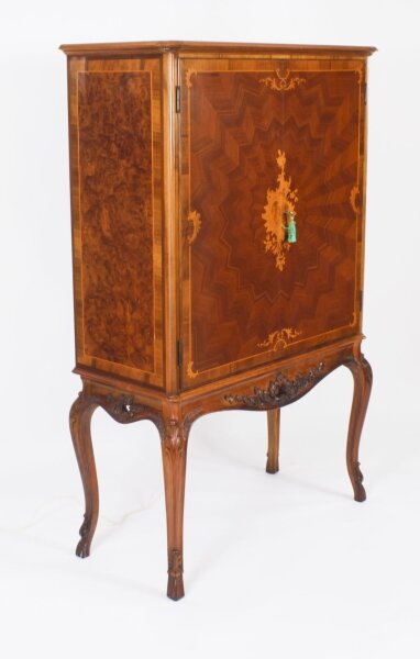 Vintage Italian Marquetry Inlaid Burr Walnut Cocktail Cabinet  Mid Century | Ref. no. A3665 | Regent Antiques