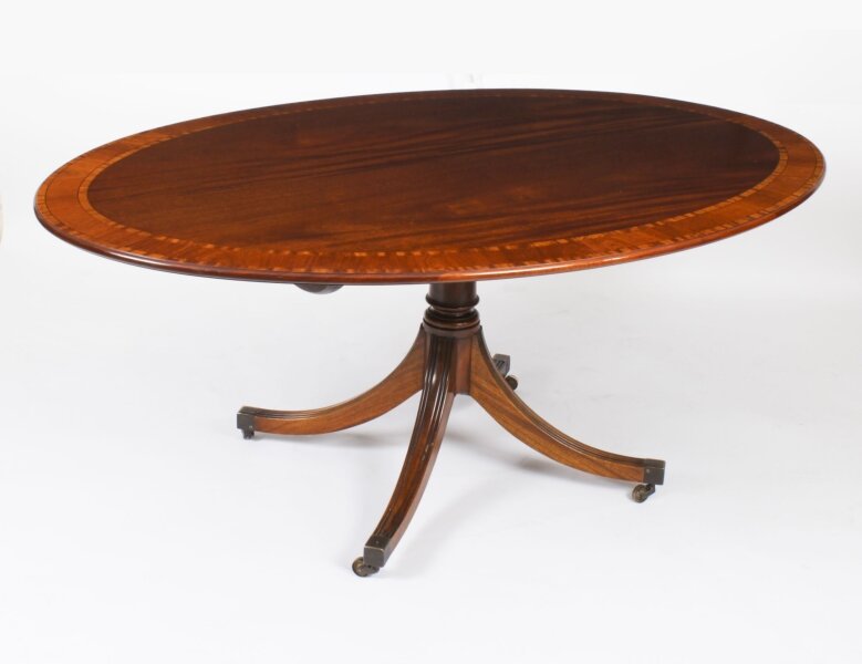 Vintage  Mahogany Oval Tilt Top  Dining Table by William Tillman 20th Century | Ref. no. A3666a | Regent Antiques