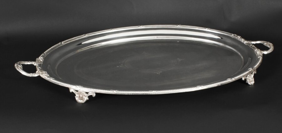 Antique Large German Oval Silver Plated Tray  Peters Hamburg 19th C | Ref. no. A3672 | Regent Antiques