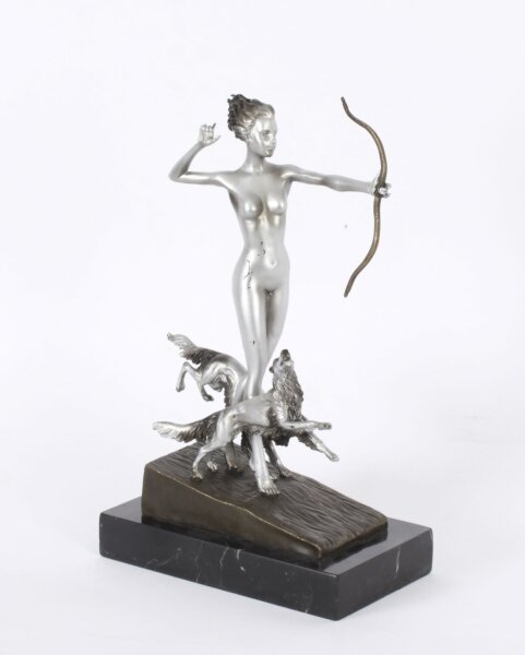 Antique Art Deco Revival Bronze Diana the Huntress Josef Lorenzl  20th C | Ref. no. A3736 | Regent Antiques