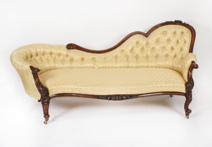 Antique Victorian Walnut Sofa Chaise Longue Settee 19th Century | Ref. no. A3775 | Regent Antiques