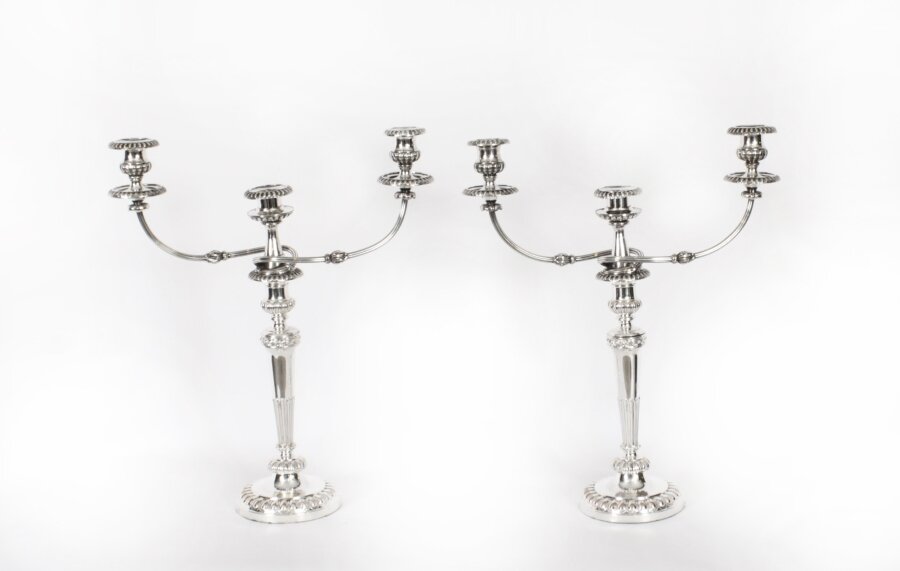 Antique Pair Large George III  Three Light Candelabra by Matthew Boulton 18th C | Ref. no. A3808a | Regent Antiques