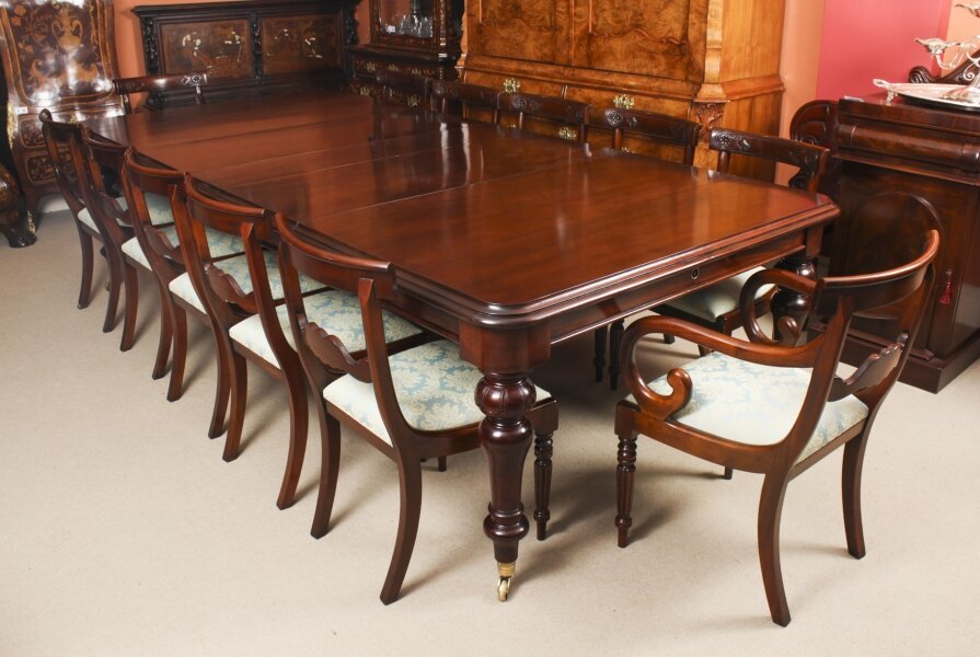 Antique William IV Mahogany Dining Table C1835 &10 Bar back dining chairs | Ref. no. A3827b | Regent Antiques