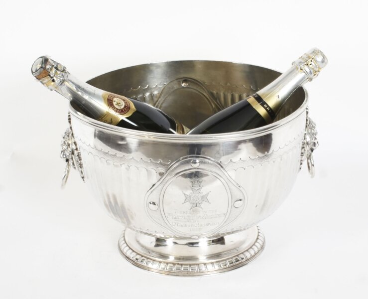 Antique "1st Lancashire Rifle" Silver Plated Wine Cooler Elkington 19th C | Ref. no. A3838b | Regent Antiques