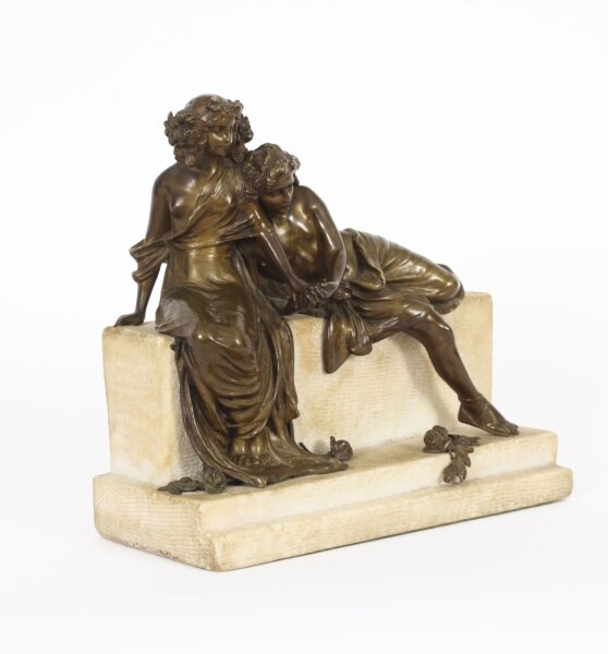 Antique Bronze Marble Sculpure  "The Bethrothal" by Carl Kauba Circa 1890 19th C | Ref. no. A3839 | Regent Antiques