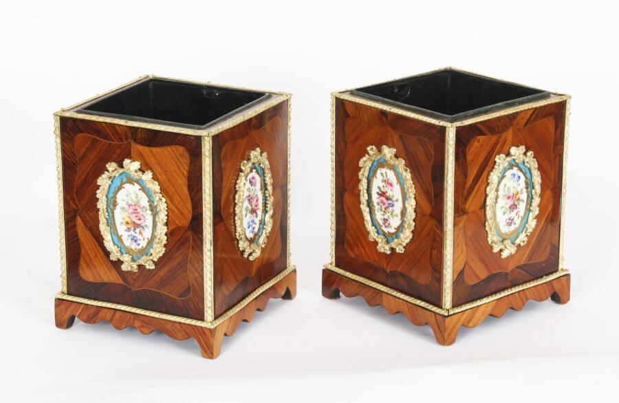 Antique Pair French Sevres Porcelain Ormolu Mounted Planters Jardiniere 19th C | Ref. no. A3872 | Regent Antiques