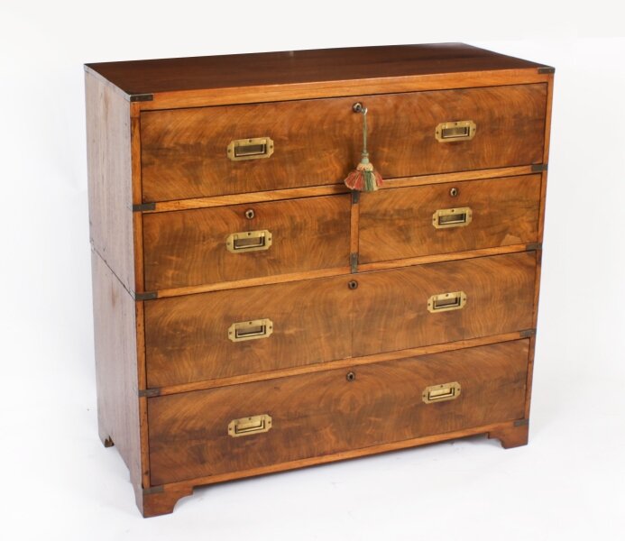 Antique Victorian Campaign Era Military Secretaire Chest of Drawers C1840 | Ref. no. A3878 | Regent Antiques