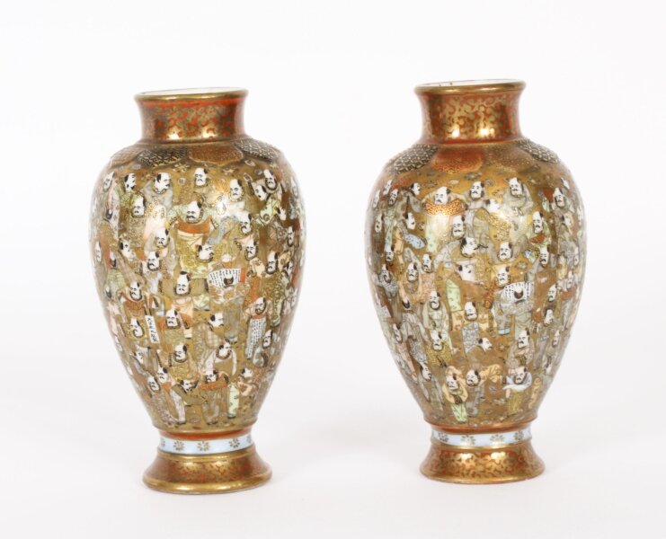 Antique Pair Japanese Meiiji Satsuma Porcelain Vases  19th Century | Ref. no. A3899 | Regent Antiques