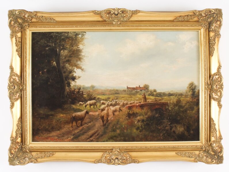 Antique Oil Painting Sheperd & Flock by Victor Wallace  Dated 1901 | Ref. no. A3907 | Regent Antiques